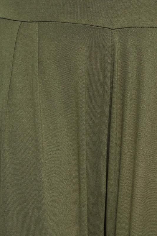 YOURS Plus Size Khaki Green Double Pleat Harem Trousers | Yours Clothing 4