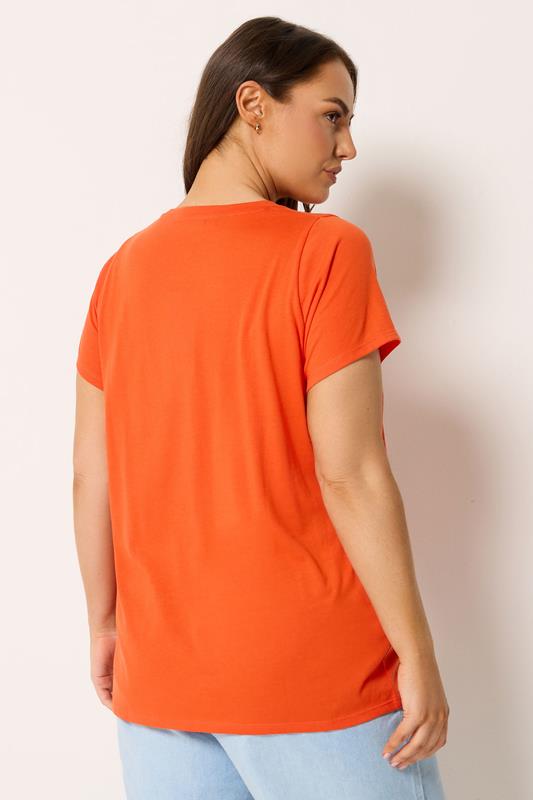 YOURS Plus Size Orange Short Sleeve Core T-Shirt | Yours Clothing 2