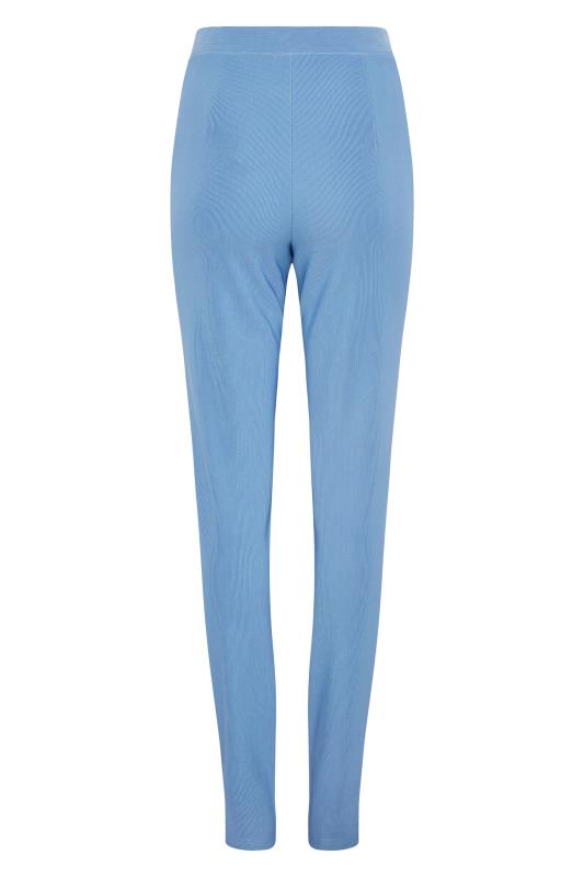 LTS Tall Women's Blue Ribbed Slim Leg Trousers | Long Tall Sally  5