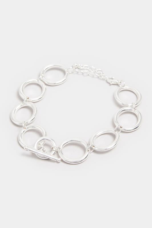 Silver Tone Circle Chain Bracelet | Yours Clothing 2