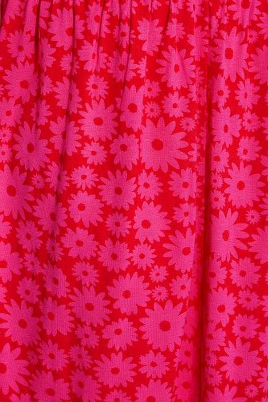 Curve Red & Pink Floral Print Smock Tunic Dress_Z.jpg