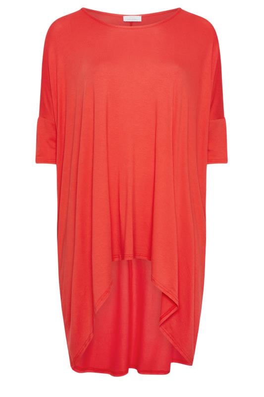 YOURS LONDON Plus Size Orange Dipped Hem Longline Tunic | Yours Clothing 5