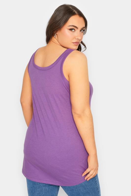 YOURS Curve Plus Size Purple Essential Vest Top | Yours Clothing  3