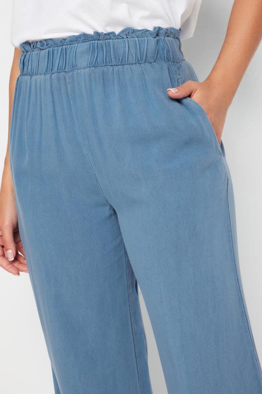 PixieGirl Petite Women's Blue Acid Wash Wide Leg Trousers | PixieGirl 4