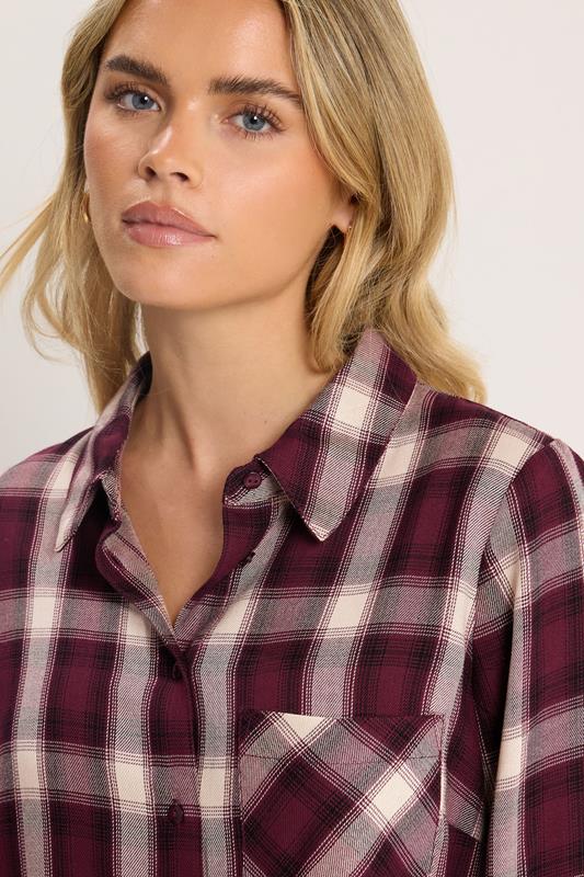M&Co Petite Berry Red Check Shirt | M&Co 4