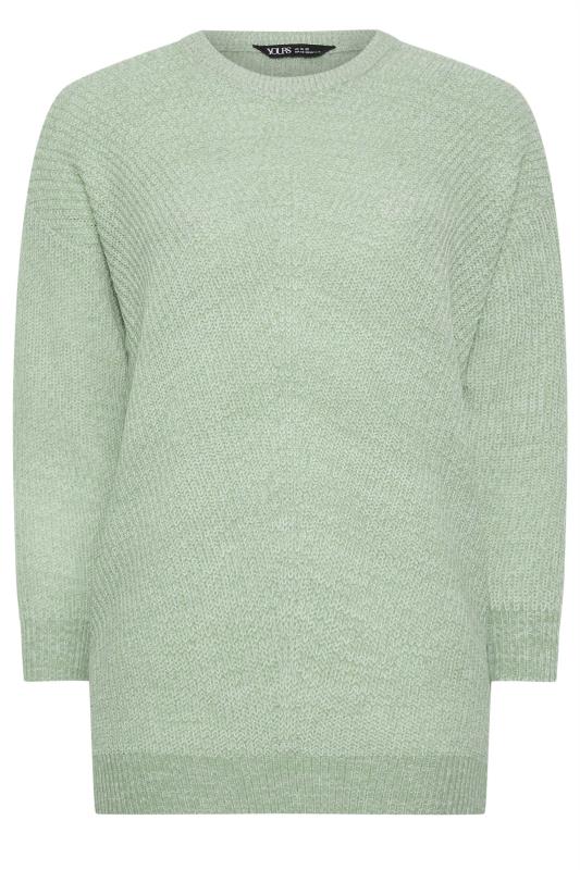 YOURS Plus Size Sage Green Essential Knitted Jumper | Yours Clothing 5