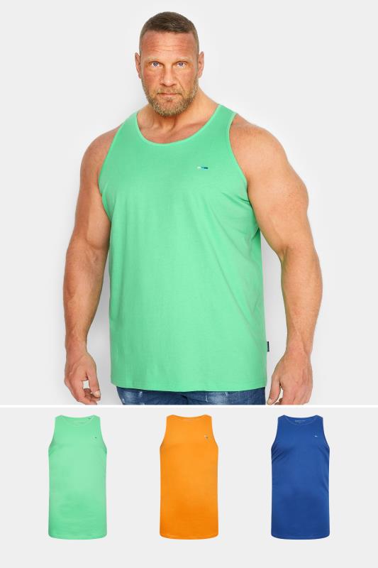 Men's  BadRhino Big & Tall 3 PACK Green & Yellow Vest Tops
