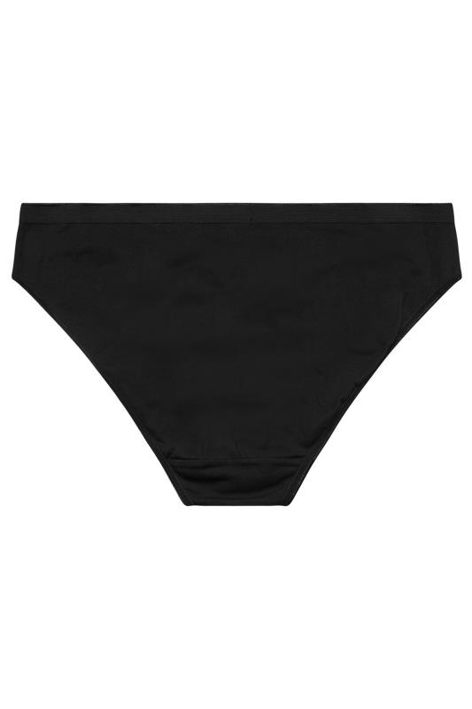 YOURS 4 PACK Plus Size Black Cotton Stretch High Leg Briefs | Yours Clothing 5