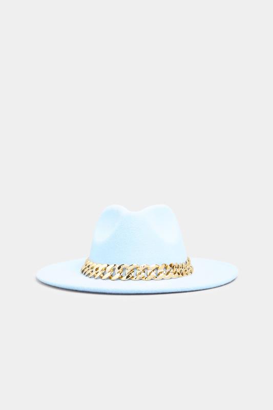 Blue Chain Fedora Hat | Yours Clothing  1