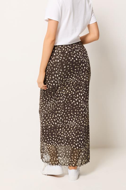 M&Co Brown Animal Print Mesh Maxi Skirt | M&Co 2