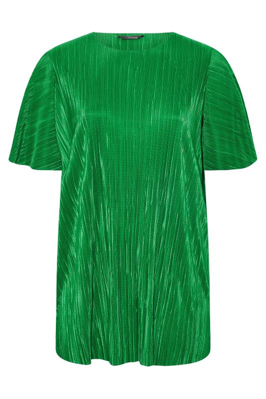 LIMITED COLLECTION Curve Bright Green Plisse T-Shirt_X.jpg