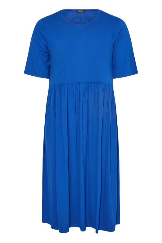 LIMITED COLLECTION Plus Size Cobalt Blue Midaxi Smock Dress | Yours Clothing 5