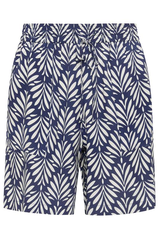 M&Co Women's Navy Blue & White Leaf Print Shorts | M&Co 5