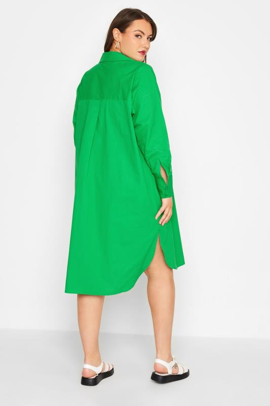 LIMITED COLLECTION Curve Green Midi Shirt Dress 3