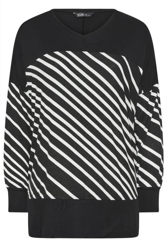 YOURS Plus Size Black Striped Print Top | Yours Clothing 5