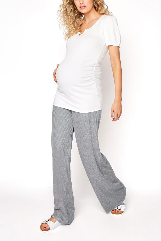 LTS Tall Maternity White Puff Sleeve Top 2