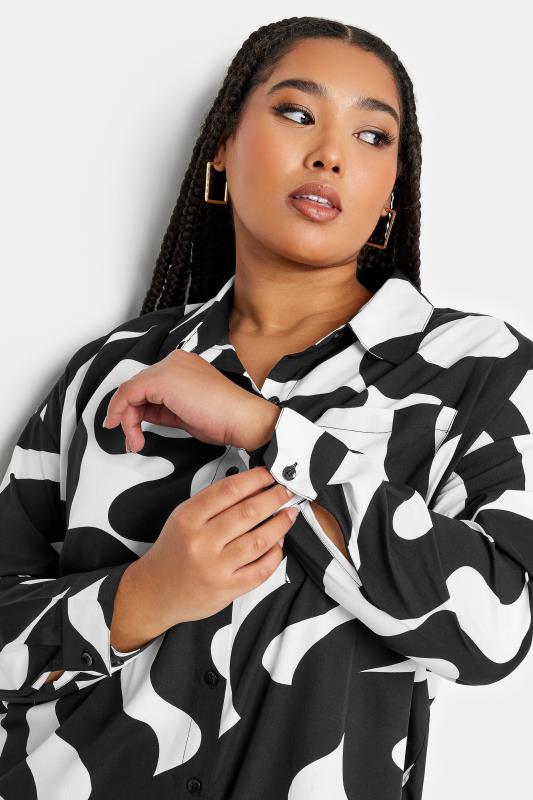 YOURS Plus Size Black Swirl Print Shirt  | Yours Clothing 5