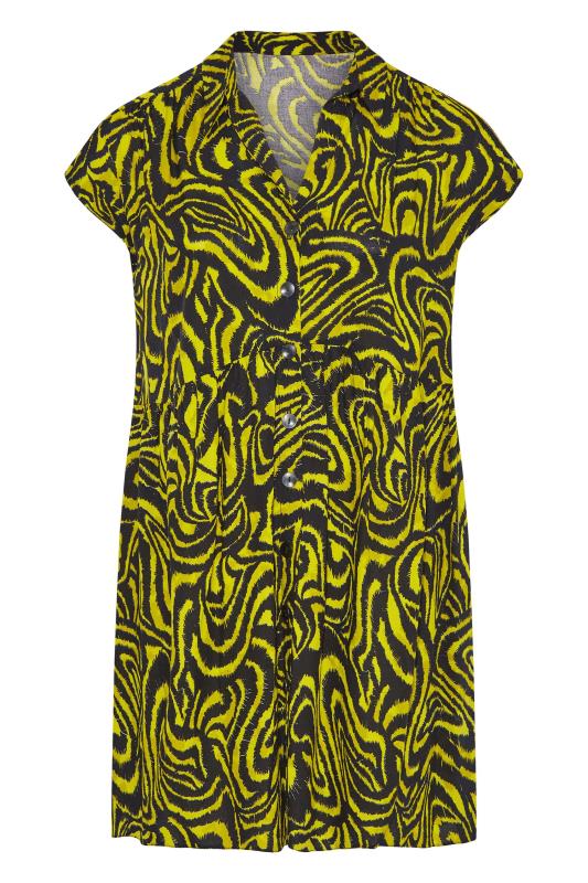 YOURS LONDON Plus Size Yellow Animal Print Tunic Dress | Yours Clothing 6