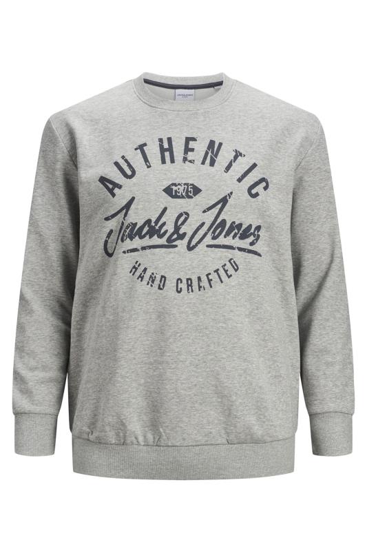 Men's  JACK & JONES Grey Marl Hero Slogan Sweatshirt