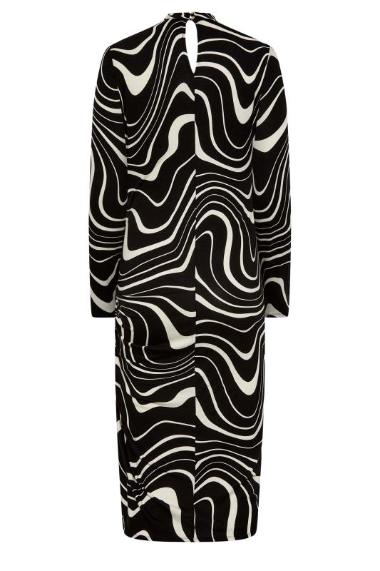M&Co Black Swirl Ruched Side Midi Dress | M&Co 7