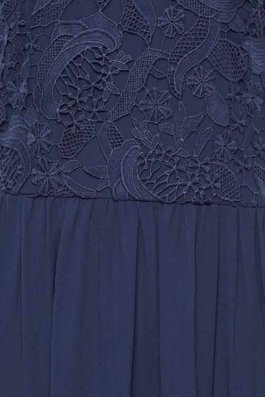 LTS Tall Women's Navy Blue Lace Chiffon Maxi Dress | Long Tall Sally  5
