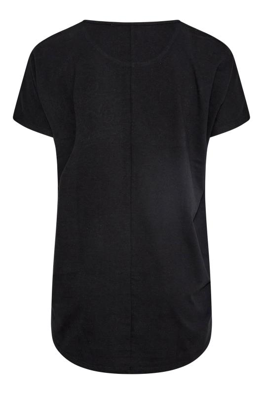 Plus Size Black Floral Sequin T-Shirt | Yours Clothing 6