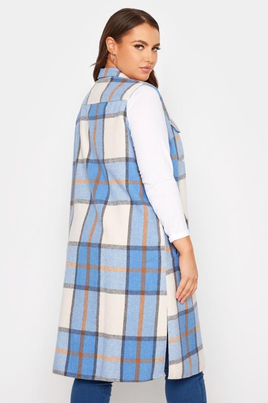 LIMITED COLLECTION Curve Blue Checked Longline Sleeveless Shacket_C.jpg