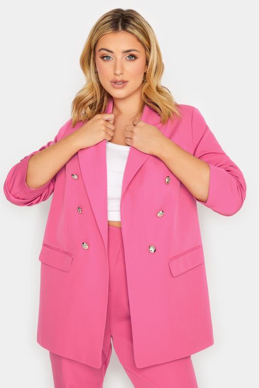 YOURS Plus Size Pink Military Blazer | Yours Clothing 4