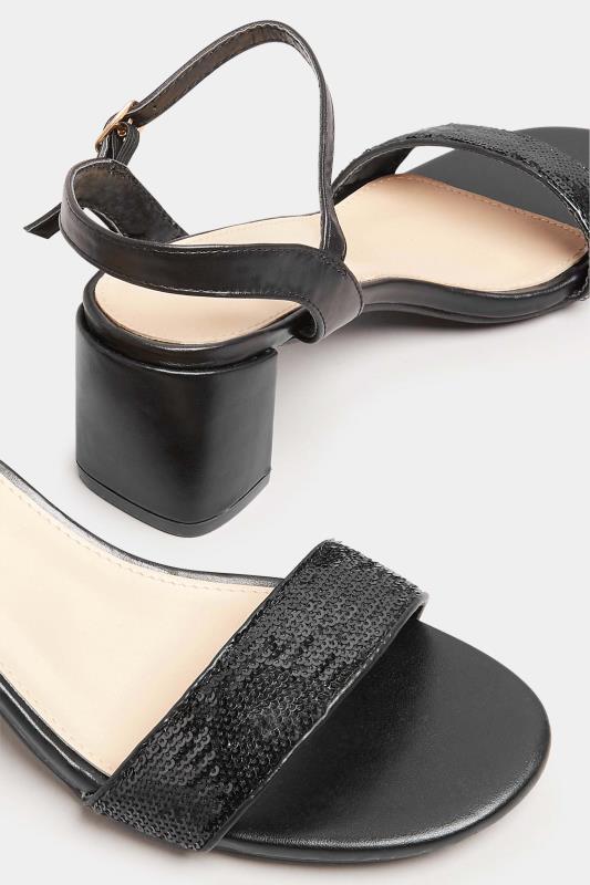 Black Two Part Block Heels In Wide E Fit | Yours Clothing 5