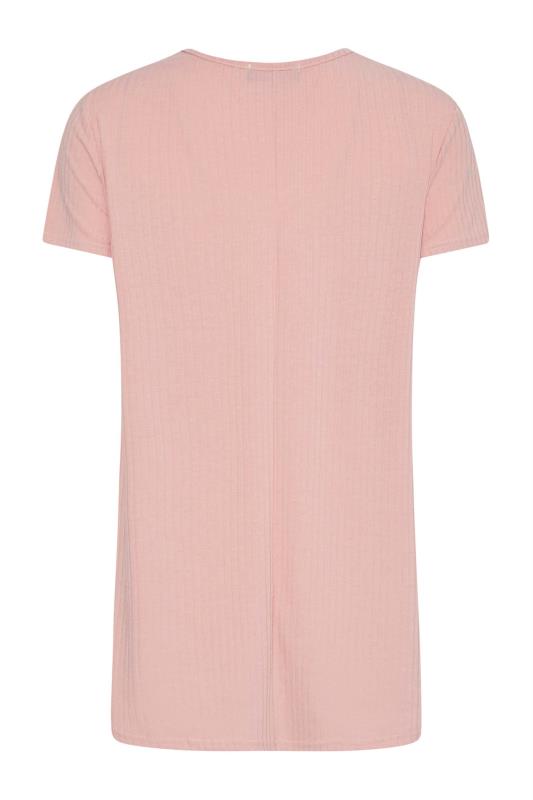 LTS Tall Women's Blush Pink Short Sleeve Ribbed Swing Top | Long Tall Sally  6