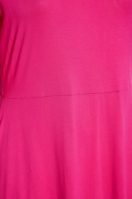 LIMITED COLLECTION Plus Size Hot Pink Keyhole Peplum Top | Yours Clothing 5