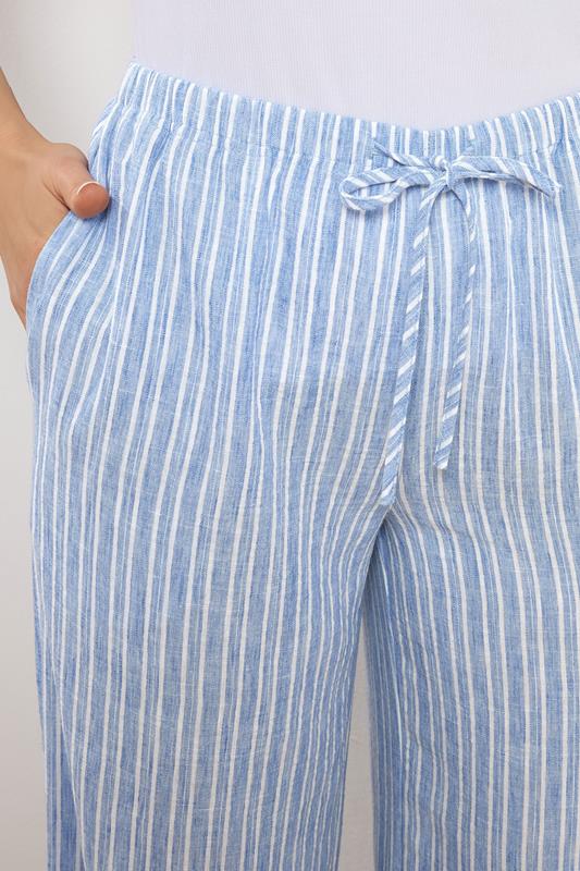 LTS Tall Women's Blue & White Stripe Wide Leg Trousers | Long Tall Sally 5