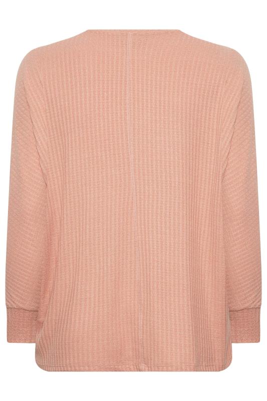 YOURS Plus Size Pink Soft Touch Ribbed Top | Yours Clothing 7