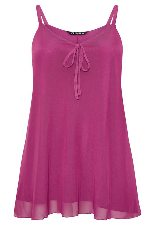 YOURS Plus Size Pink Mesh Vest Top | Yours Clothing 5