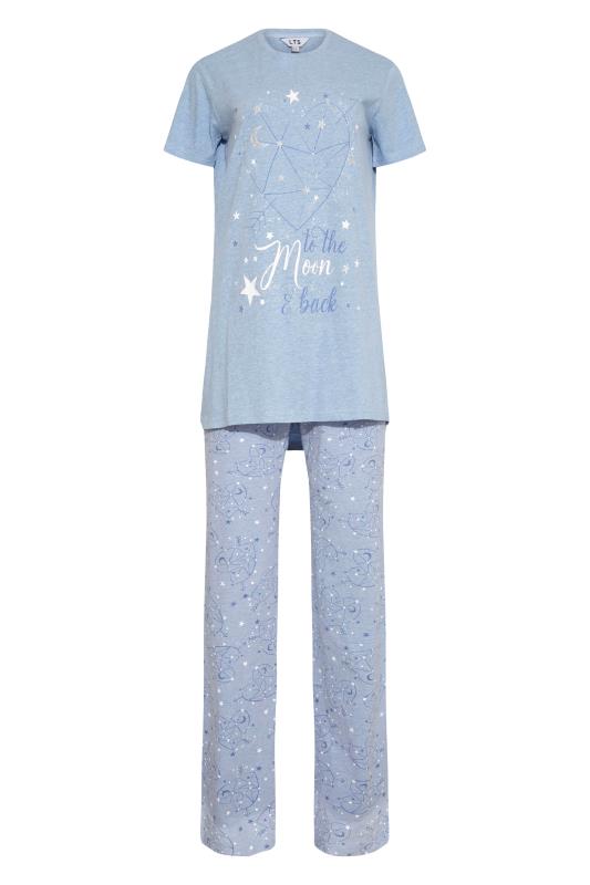 LTS Tall Blue 'To The Moon & Back' Slogan Pyjama Set 4