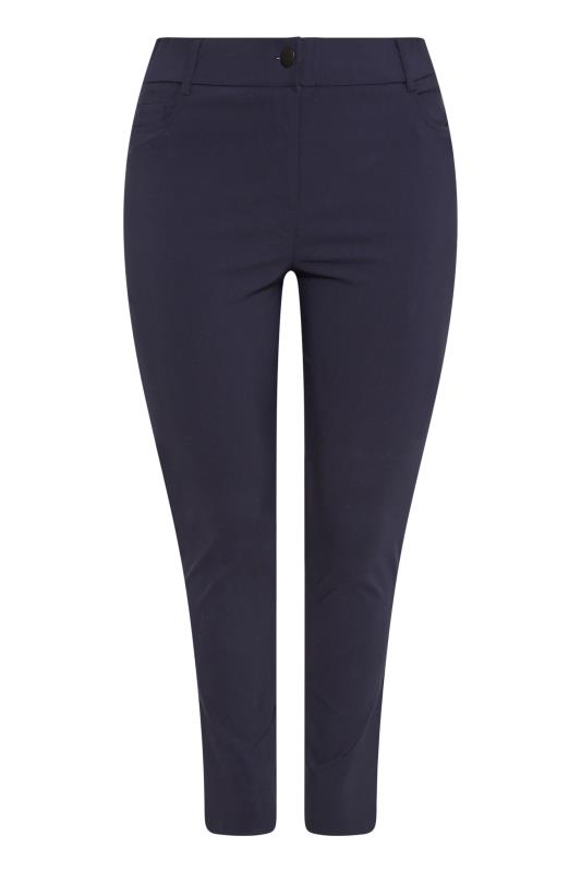 Plus Size Navy Blue Bengaline Trousers | Yours Clothing 4