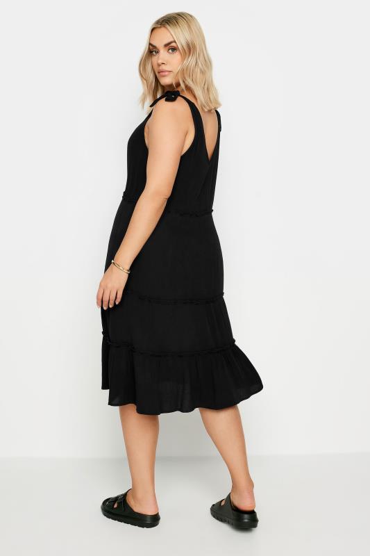 LIMITED COLLECTION Plus Size Black Tiered Midi Dress | Yours Clothing 4