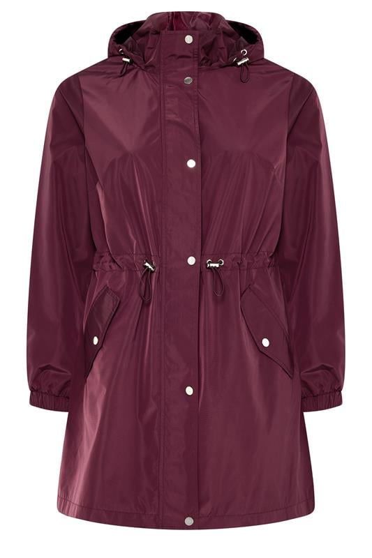 EVANS Plus Size Berry Red Lightweight Rain Jacket | Evans 1