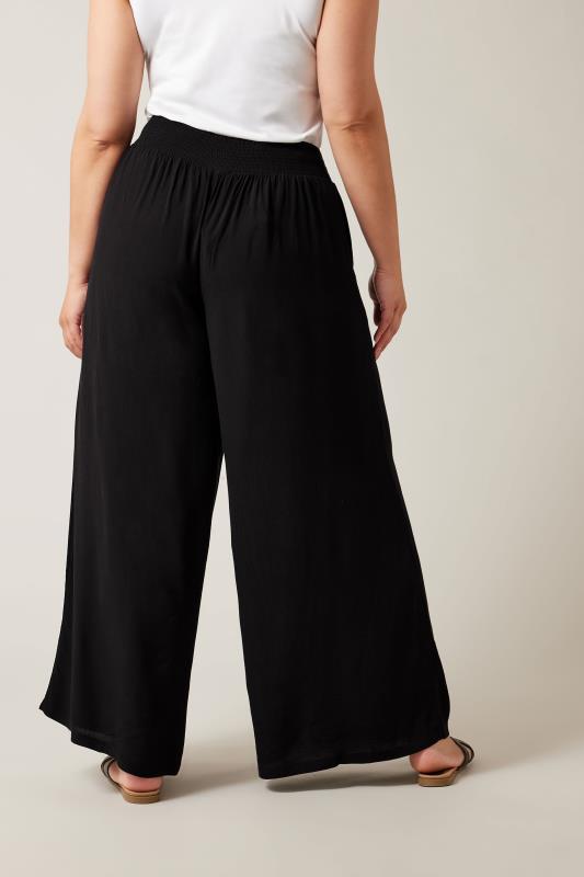 EVANS Plus Size Black Wide Leg Trousers | Evans 4