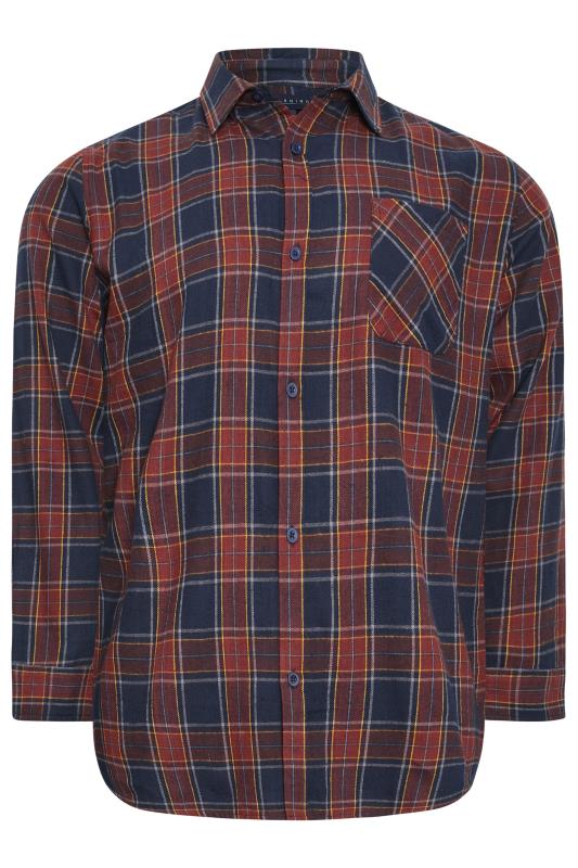 BadRhino Big & Tall Red Brushed Check Long Sleeve Shirt | BadRhino 3