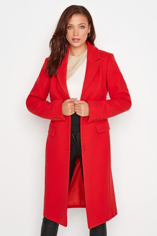 LTS Tall Women's Bright Red Midi Formal Coat | Long Tall Sally 2