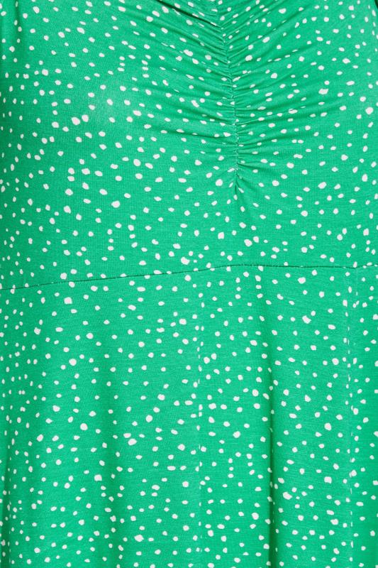 Curve Green Spot Print Sweetheart Midaxi Dress 5