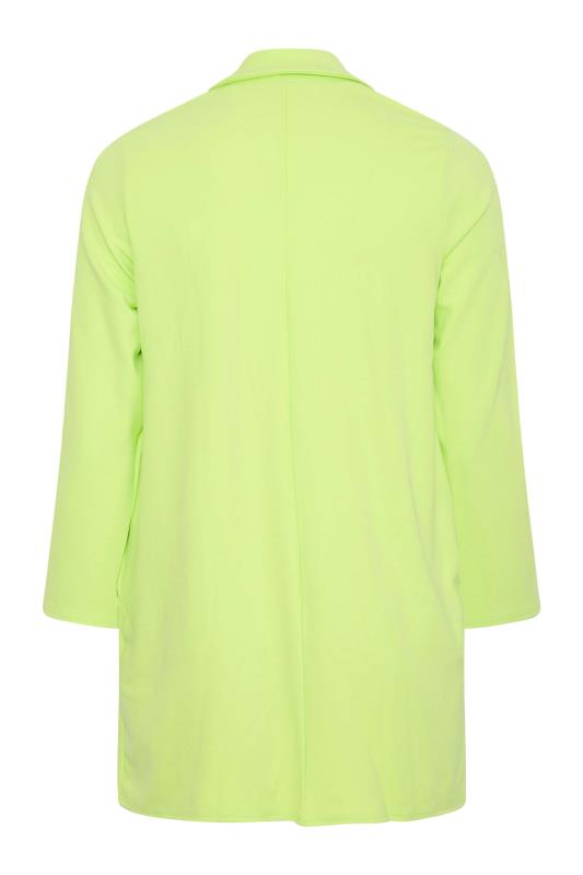 YOURS Curve Plus Size Lime Green Scuba Blazer | Yours Clothing 8