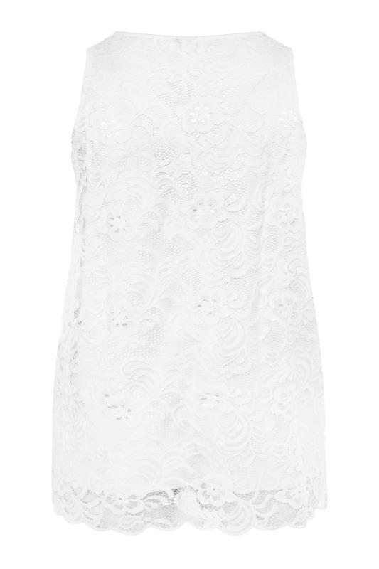 YOURS LONDON White Lace Shell Top | Yours Clothing 7