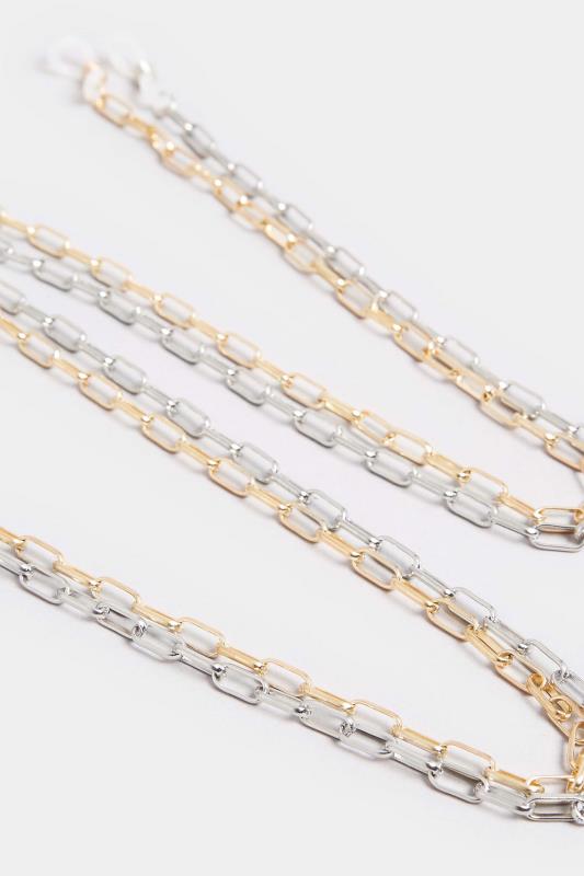 2 PACK Silver & Gold Sunglasses Chain Set | Yours Clothing 6