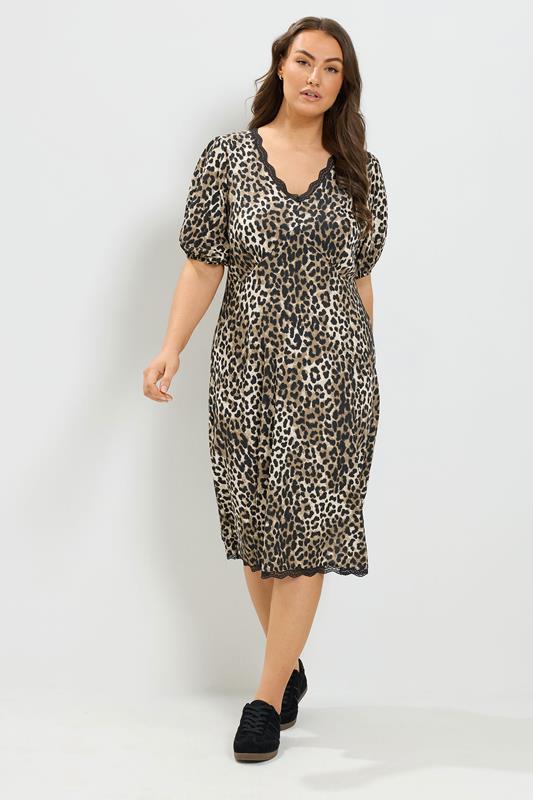 plus size brown midi dress Yours Women's Leopard Print Lace Trim Size 26-28 Yours clothing 사이즈:XL 14.04.2025 Colourful Women's Dresses | wear style youll reach