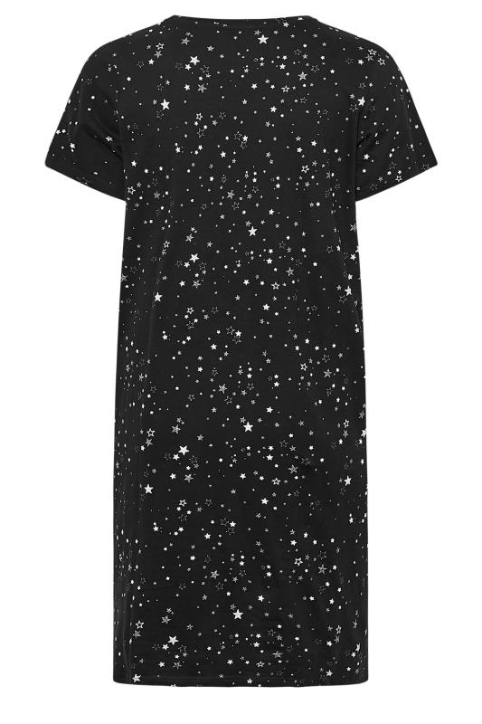 Plus Size Black Star Print Nightdress | Yours Clothing 7