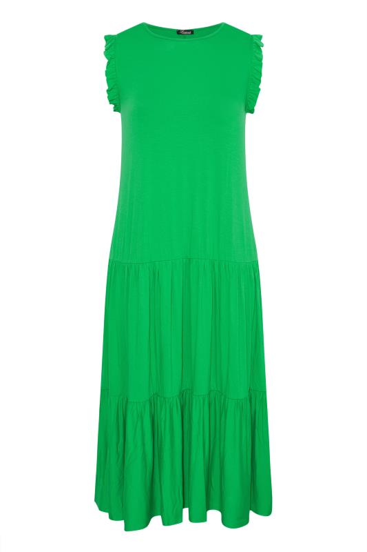 LIMITED COLLECTION Curve Green Frill Sleeve Smock Maxi Dress 6