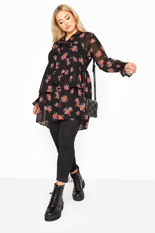 LIMITED COLLECTION Black Floral Tiered Bow Blouse_B.jpg