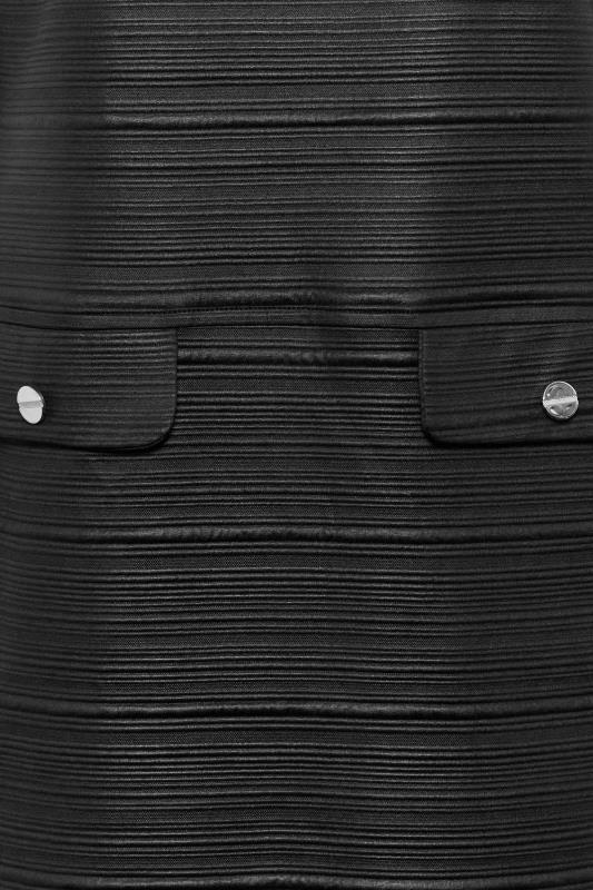 Plus Size Black Textured Pocket Dress | Yours Clothing 5